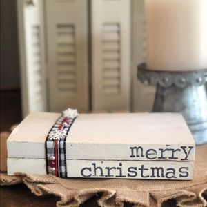 Hand stamped books - Christmas
